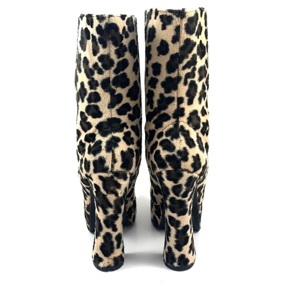 90's fuzzy leopard platform lace up boots - Picture 5 of 12